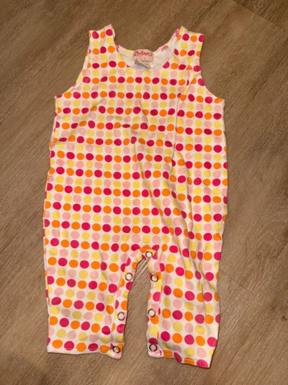 Zutano Baby 6-12M Pink Polka Dot Onesie – Adorable & Easy to Change